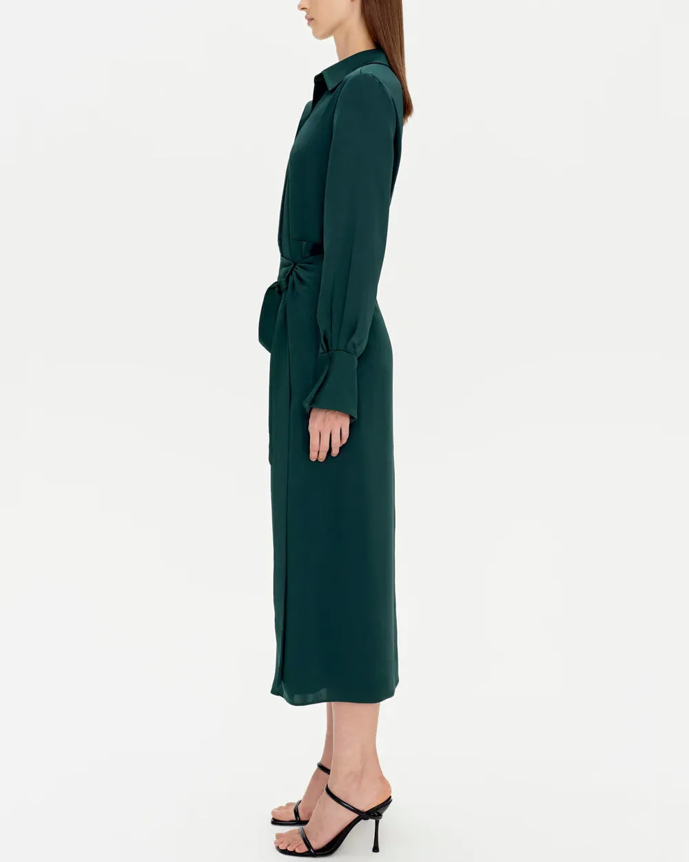 Emerald Samba Long Sleeve Draped Dress