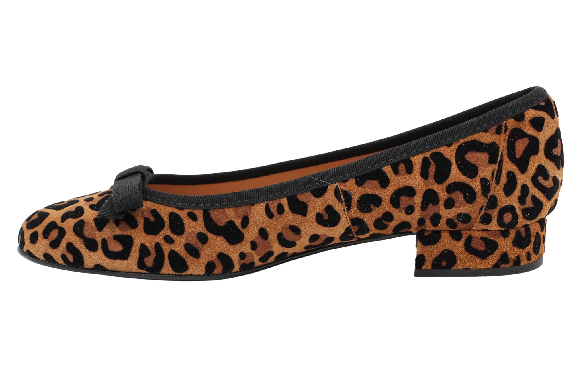 Fabucci Leopard Print Ballerina Black Bow