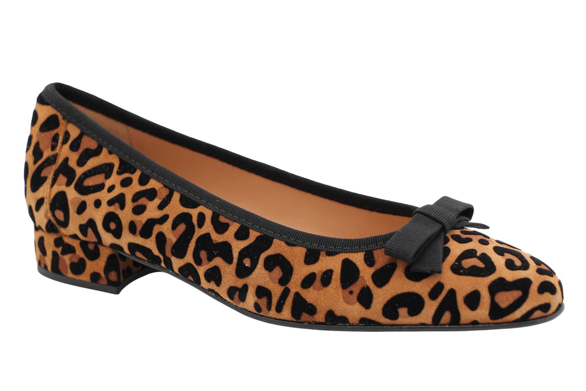 Fabucci Leopard Print Ballerina Black Bow