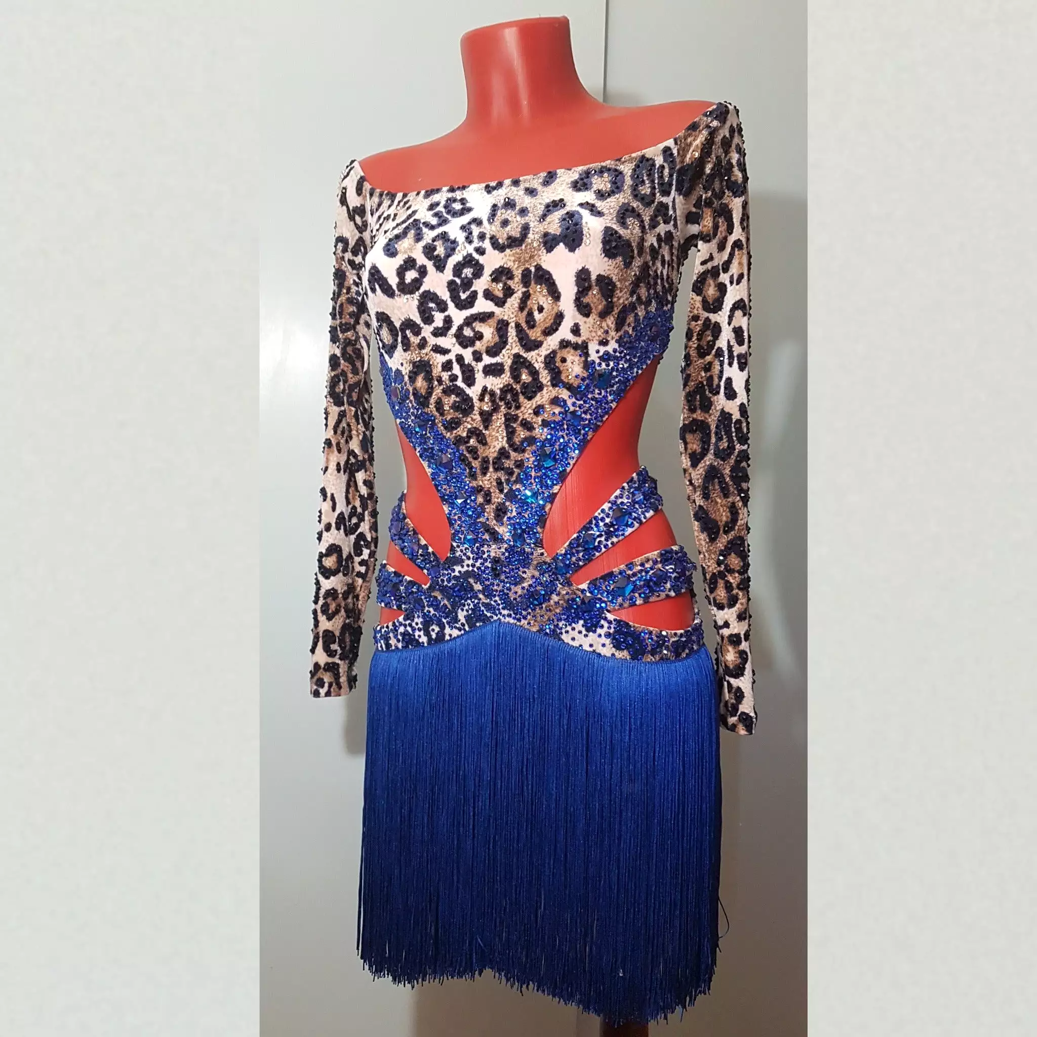 Fierce Leopard Chic Fringe Latin Dress