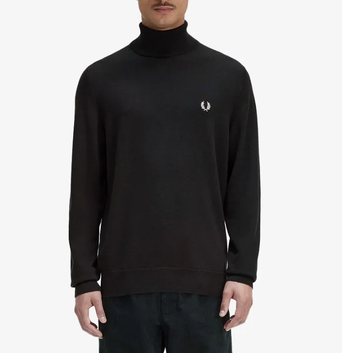 FRED PERRY  |Unisex Wool Street Style Long Sleeves Plain Cotton Oversized