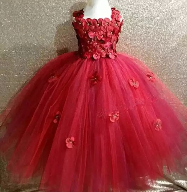 Girls Pink Fairy Flower Petals Tutu Dress