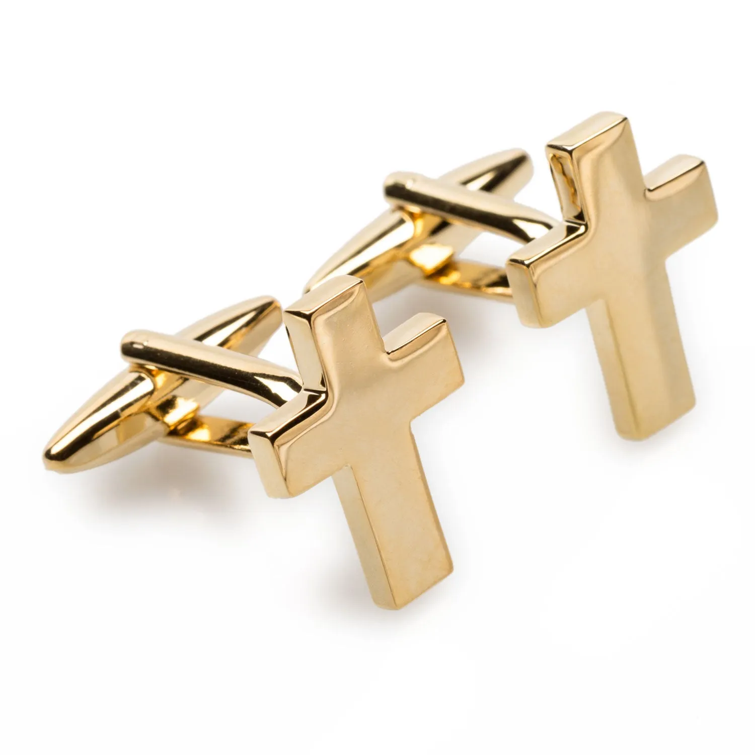 Gold Latin Cross Cufflinks