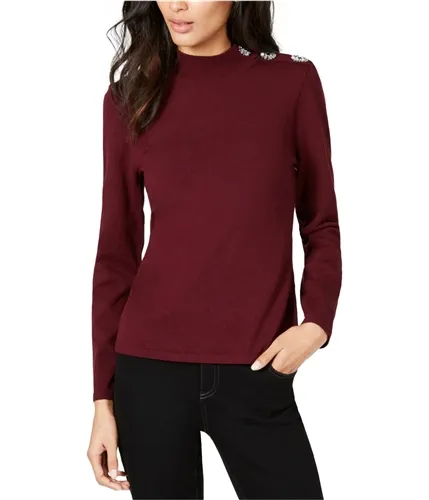 I-N-C Womens Embellished Shoulder Pullover Sweater