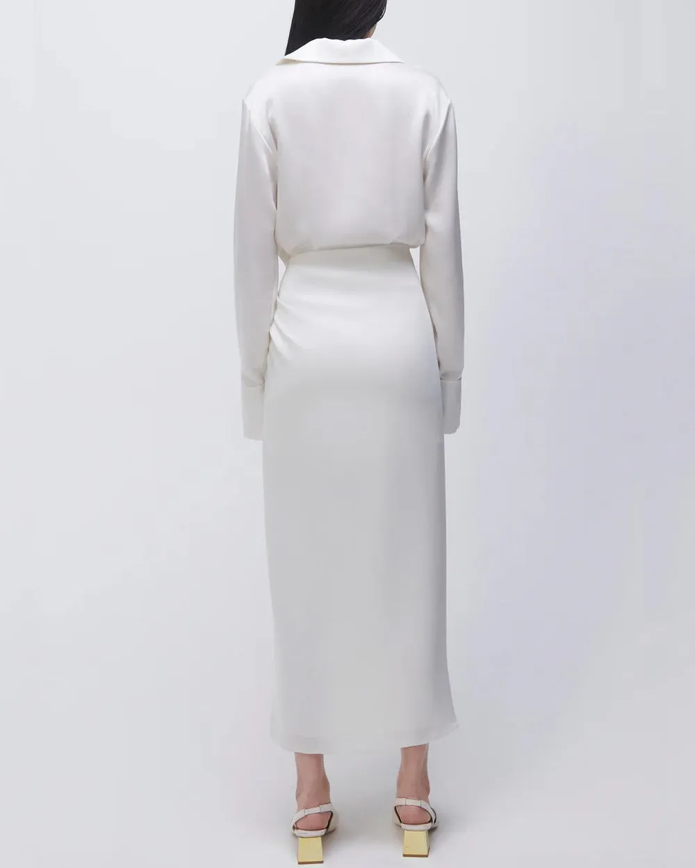 Ivory Samba Long Sleeve Draped Dress