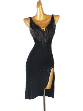 Latin Dance Dresses Black Women's Polyester Dress Sexy Latin Dancer Dancing Wear