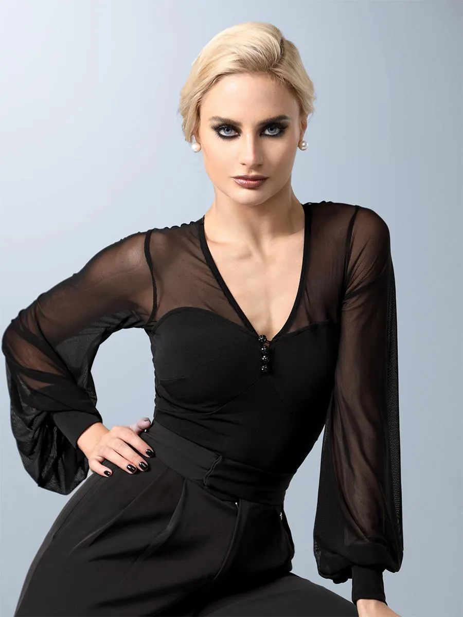 Latin Dance Dresses Black Women's Polyester Top Sexy Latin Dancer Dancing Wear