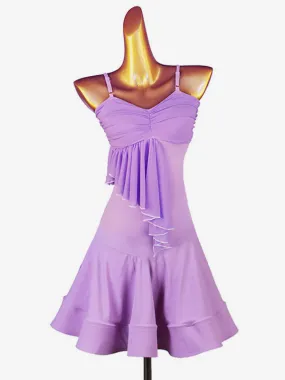 Latin Dance Dresses Lavender Women's Lycra Spandex Dress Latin Dancer Costume