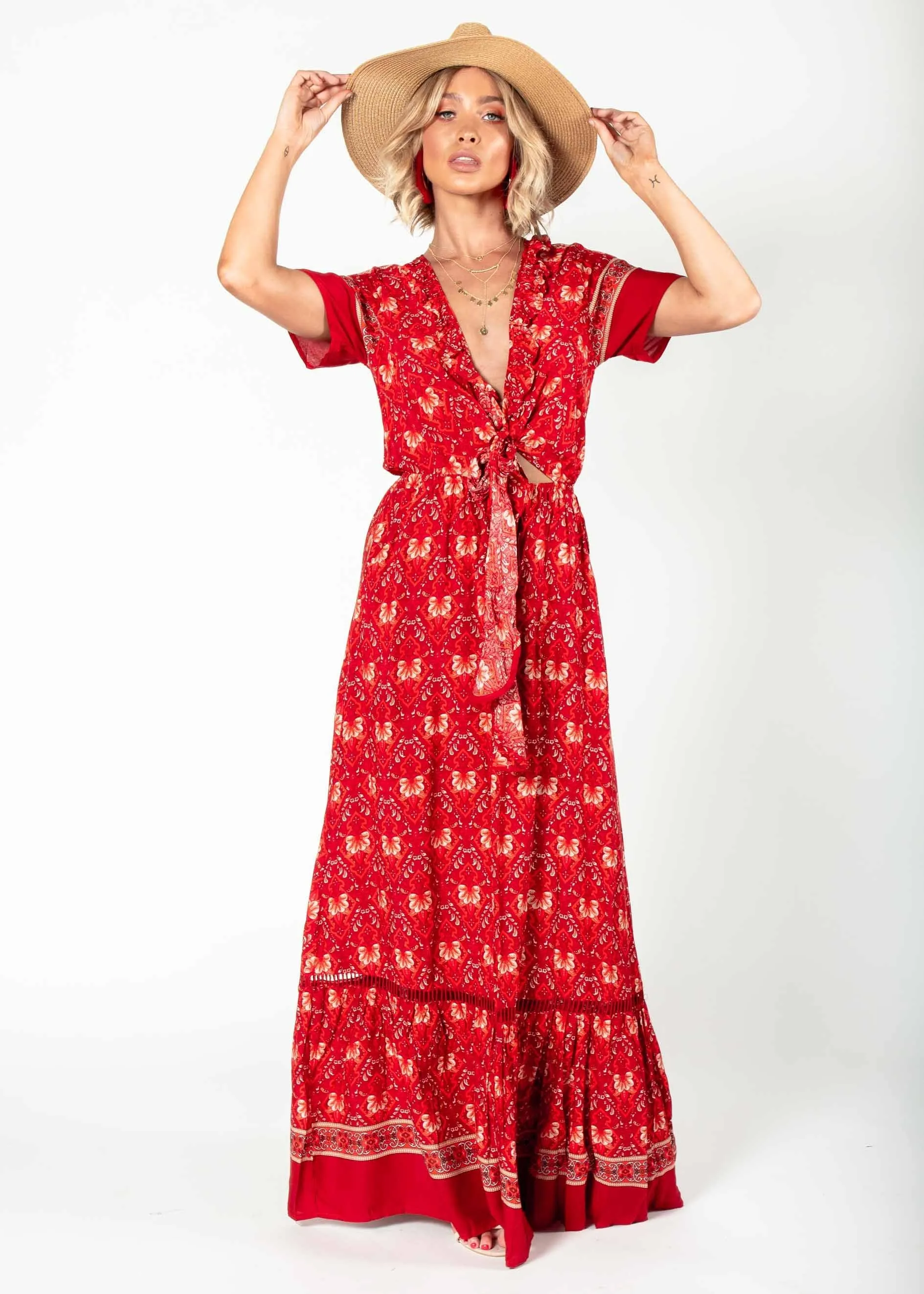 Mabel Tie Maxi Dress - Samba