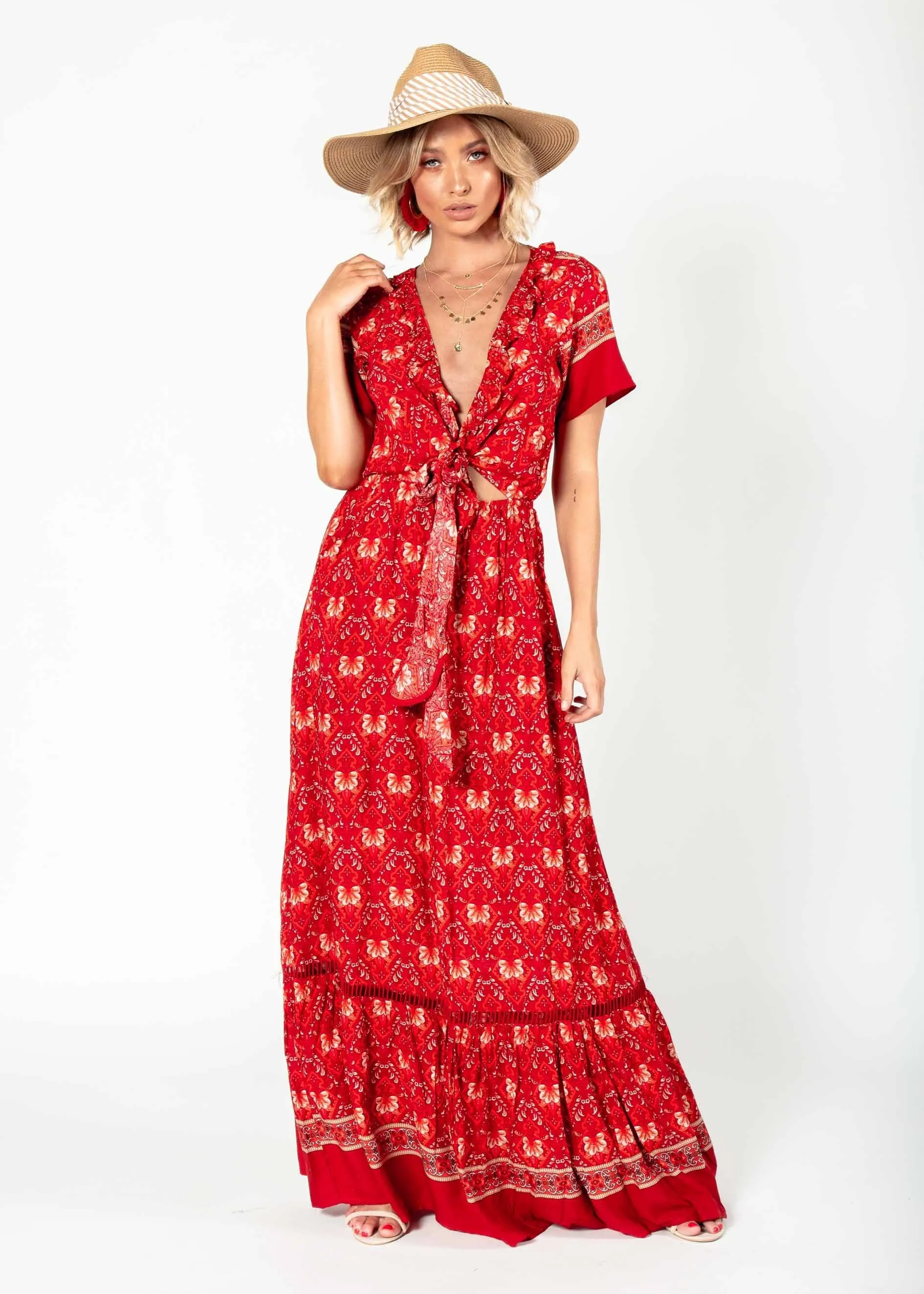 Mabel Tie Maxi Dress - Samba