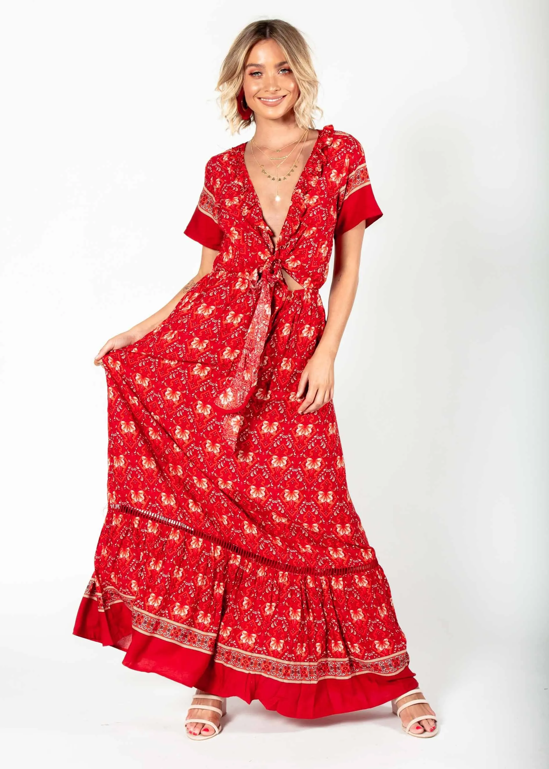 Mabel Tie Maxi Dress - Samba