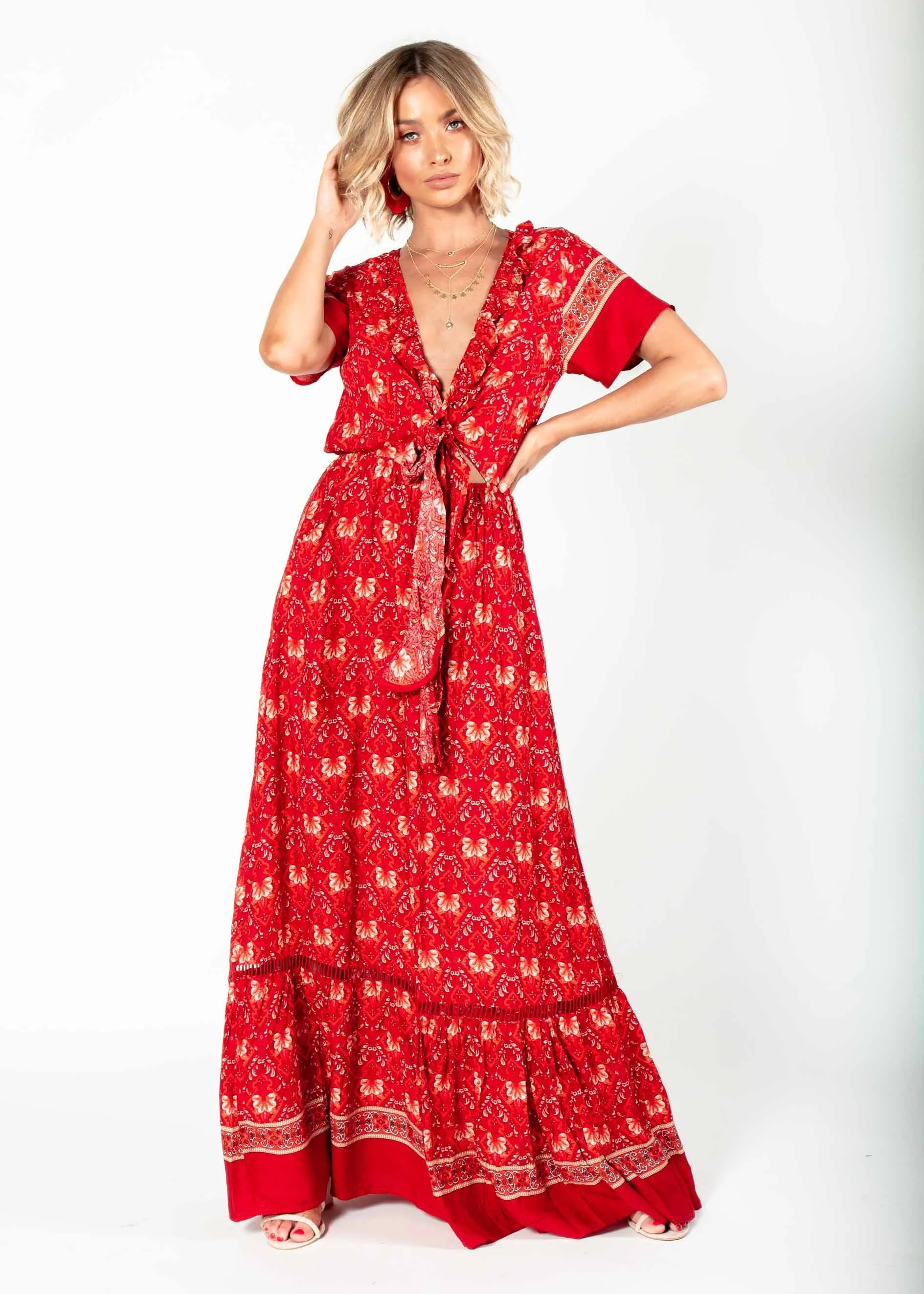 Mabel Tie Maxi Dress - Samba