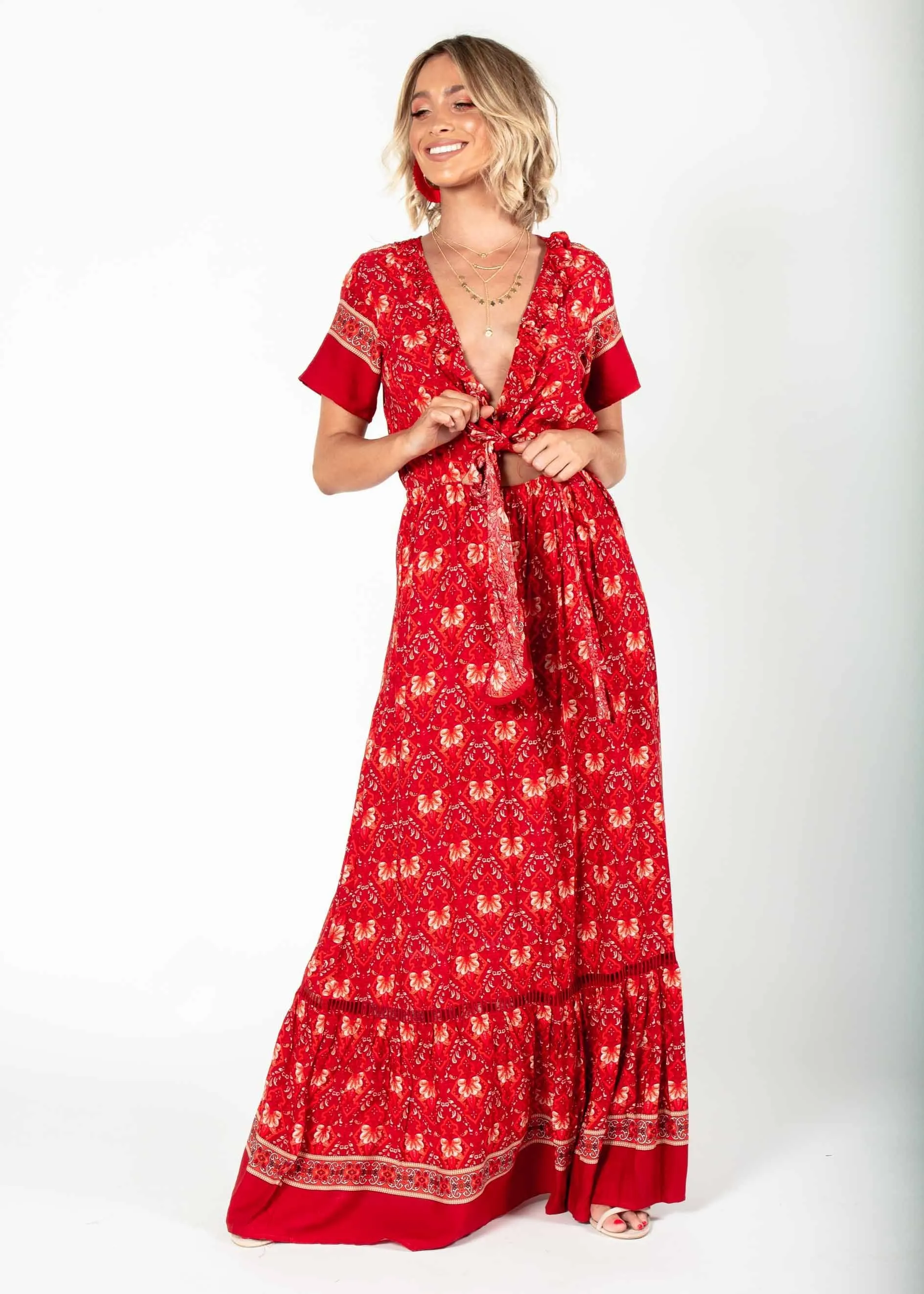 Mabel Tie Maxi Dress - Samba