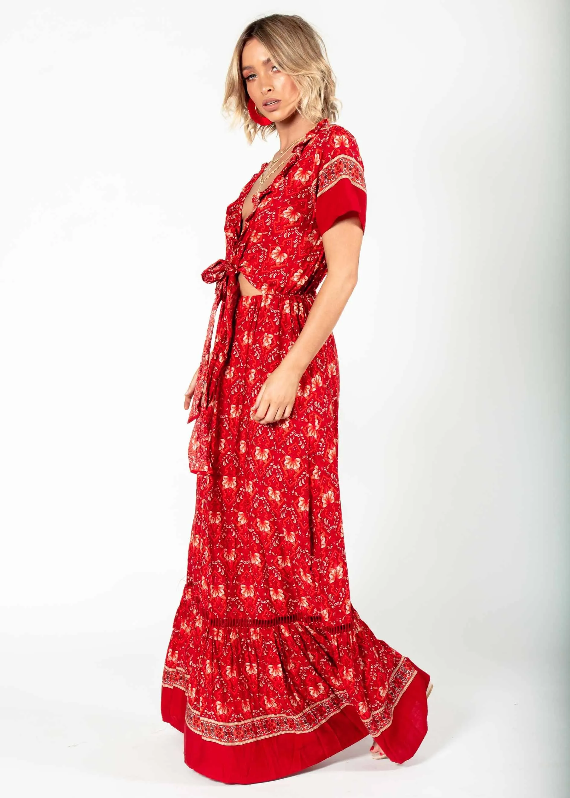 Mabel Tie Maxi Dress - Samba