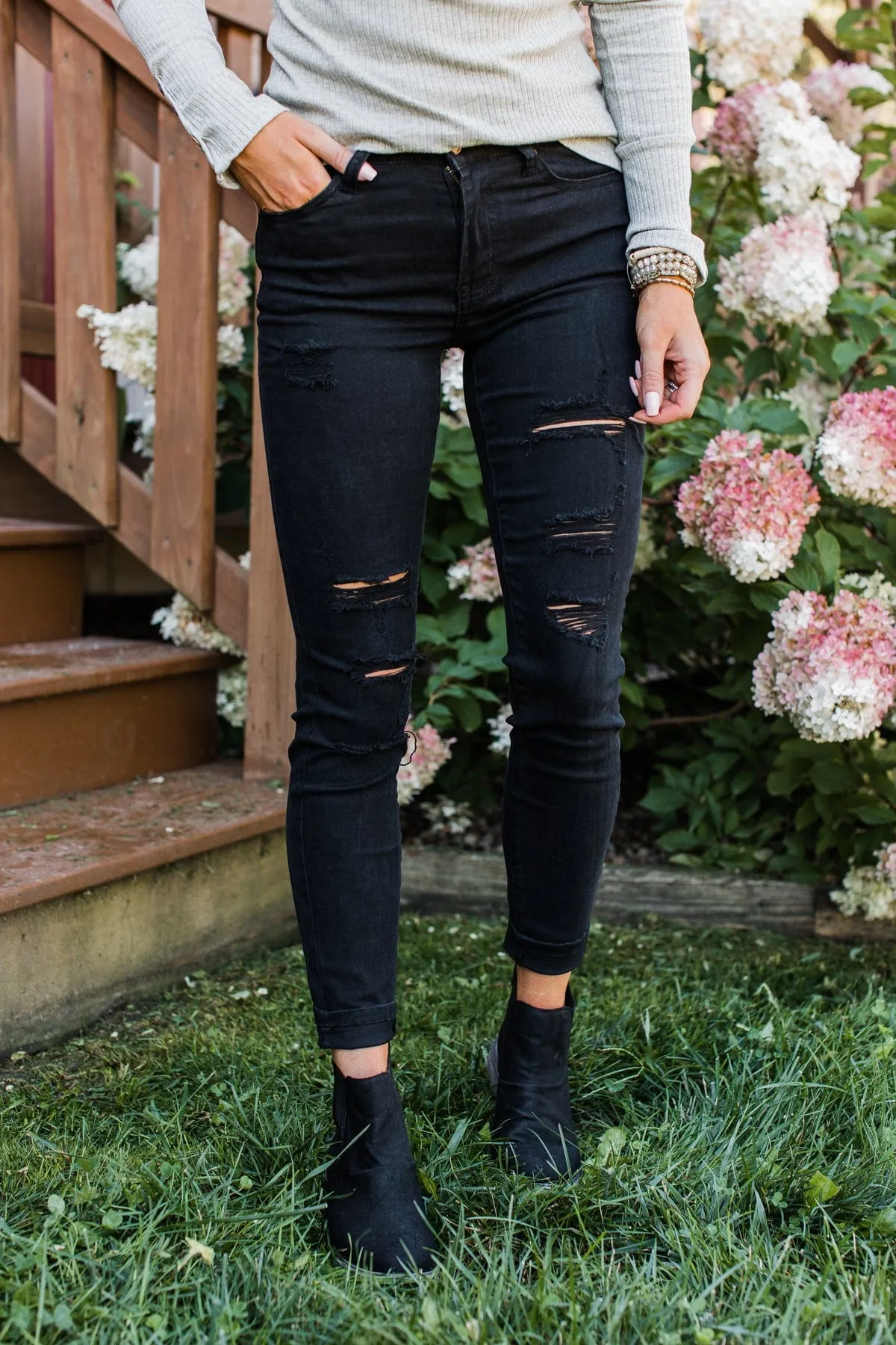 Mack & Mal Distressed Skinny Jeans- Ariana Wash