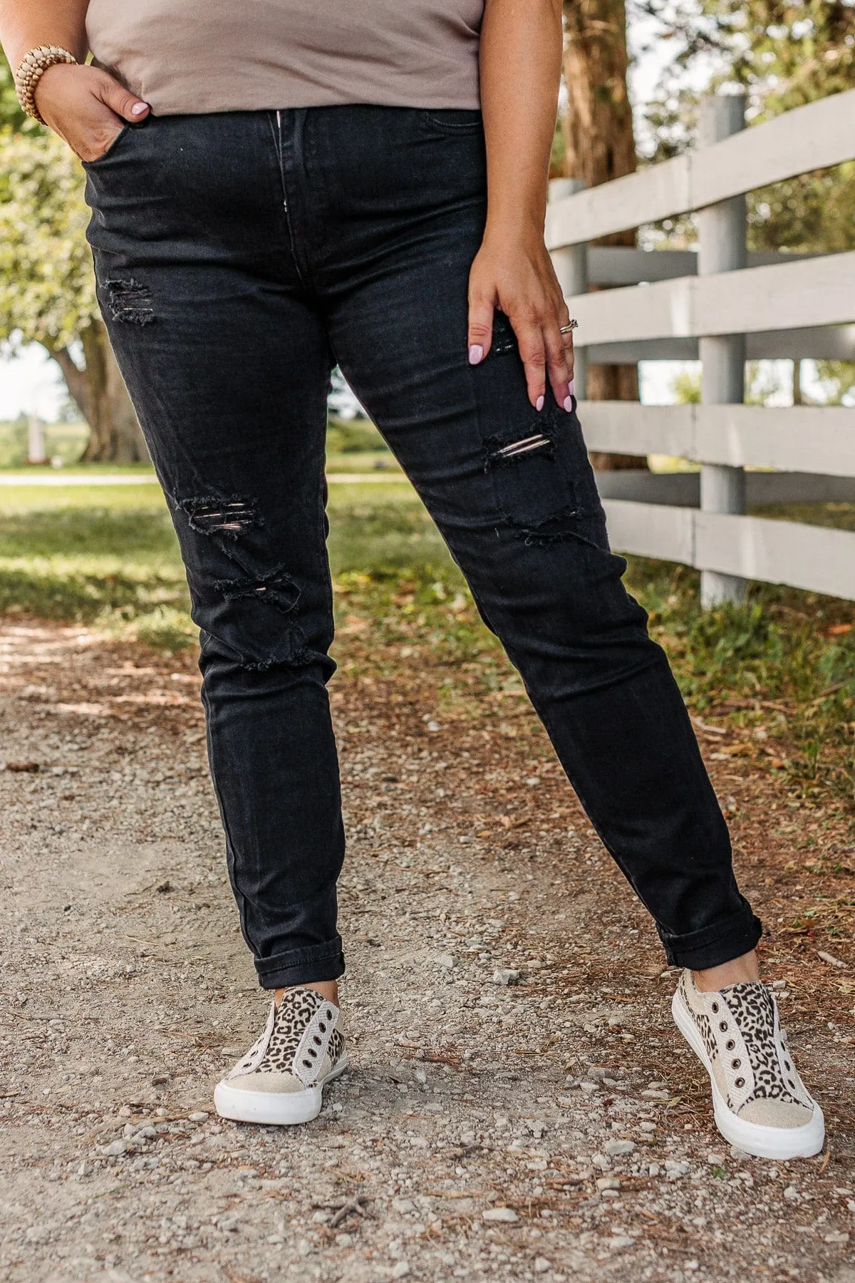 Mack & Mal Distressed Skinny Jeans- Ariana Wash