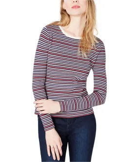 Maison Jules Womens Crew-Neck Striped Knit Sweater