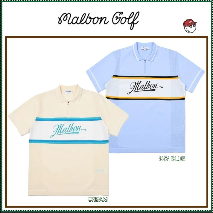 Malbon Golf  |Street Style Plain Short Sleeves Logo Sweaters