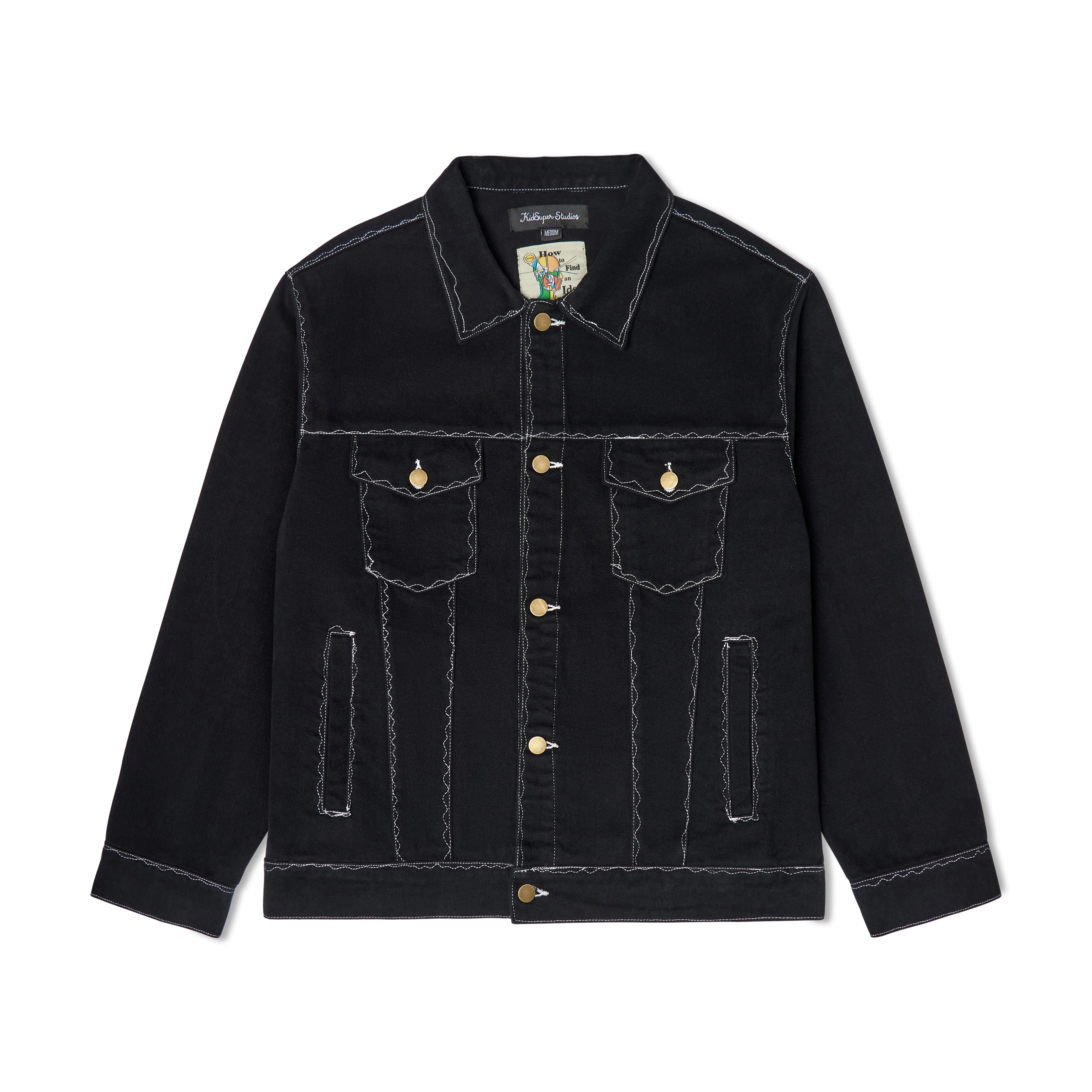 Messy Stitched Work Jacket [Black]