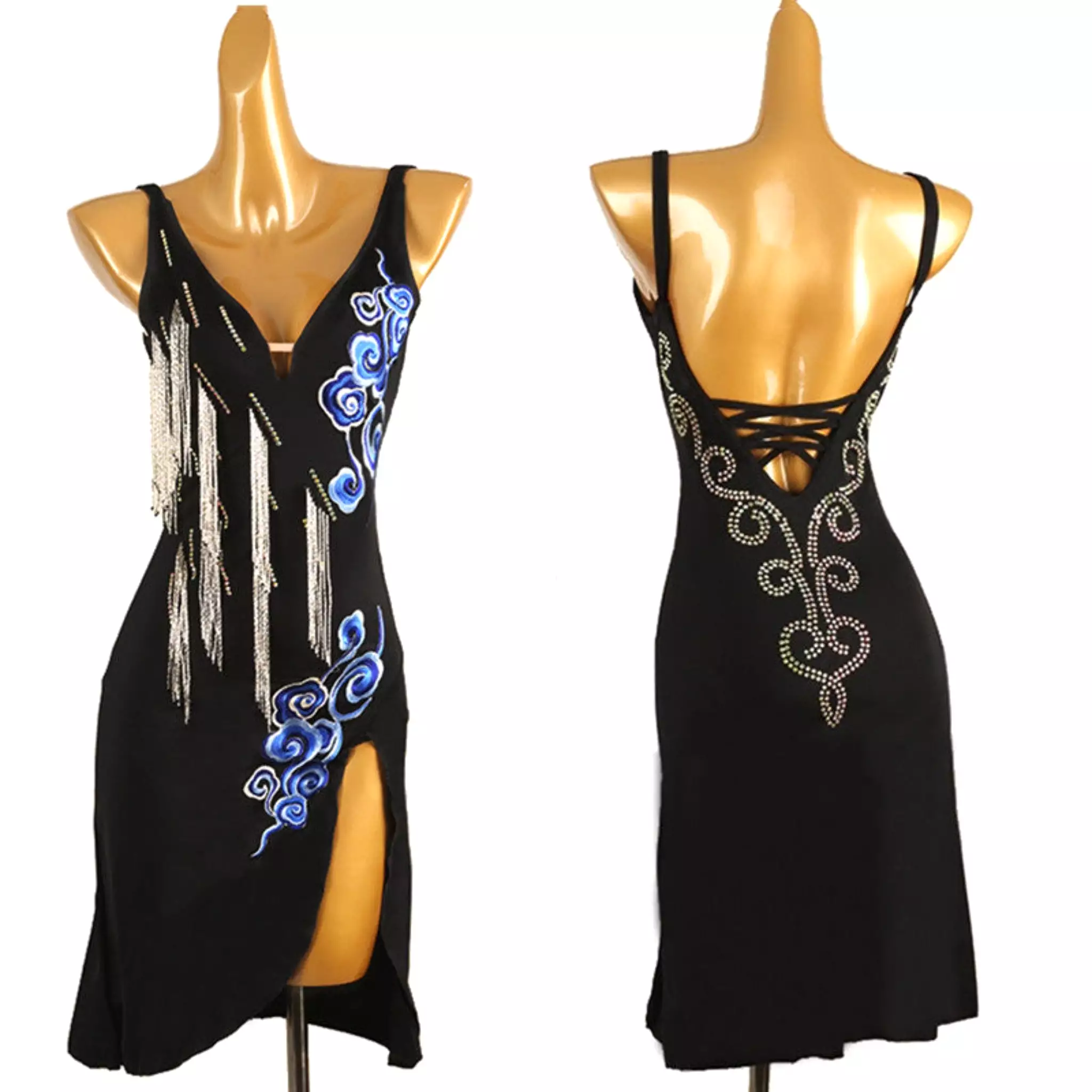 Midnight Bloom Latin Dance Dress | LQ401