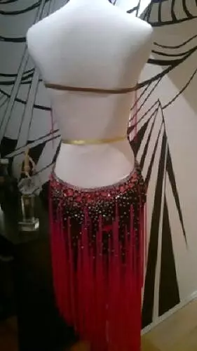 New Pink Fringe Latin Dress