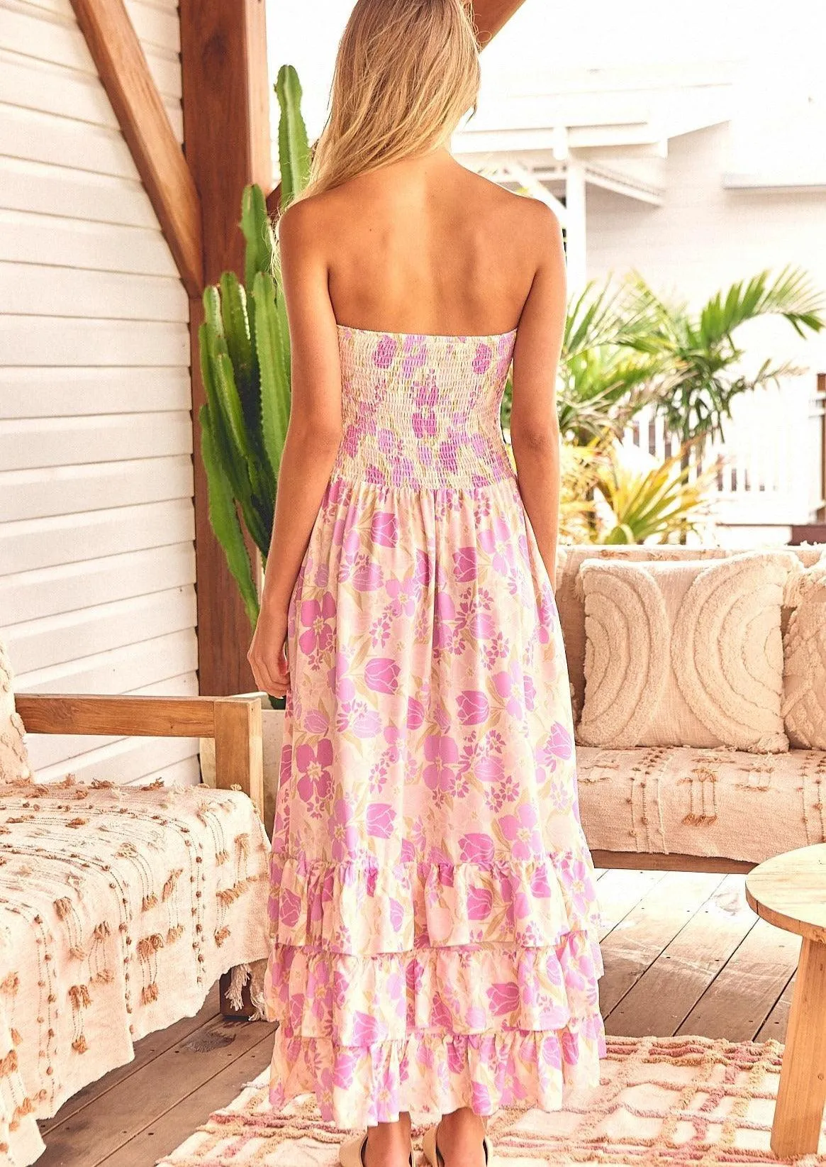 Petal Rose Print Samba Maxi Dress