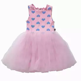 Petite Hailey Vintage Heart Tutu Dress - Blue