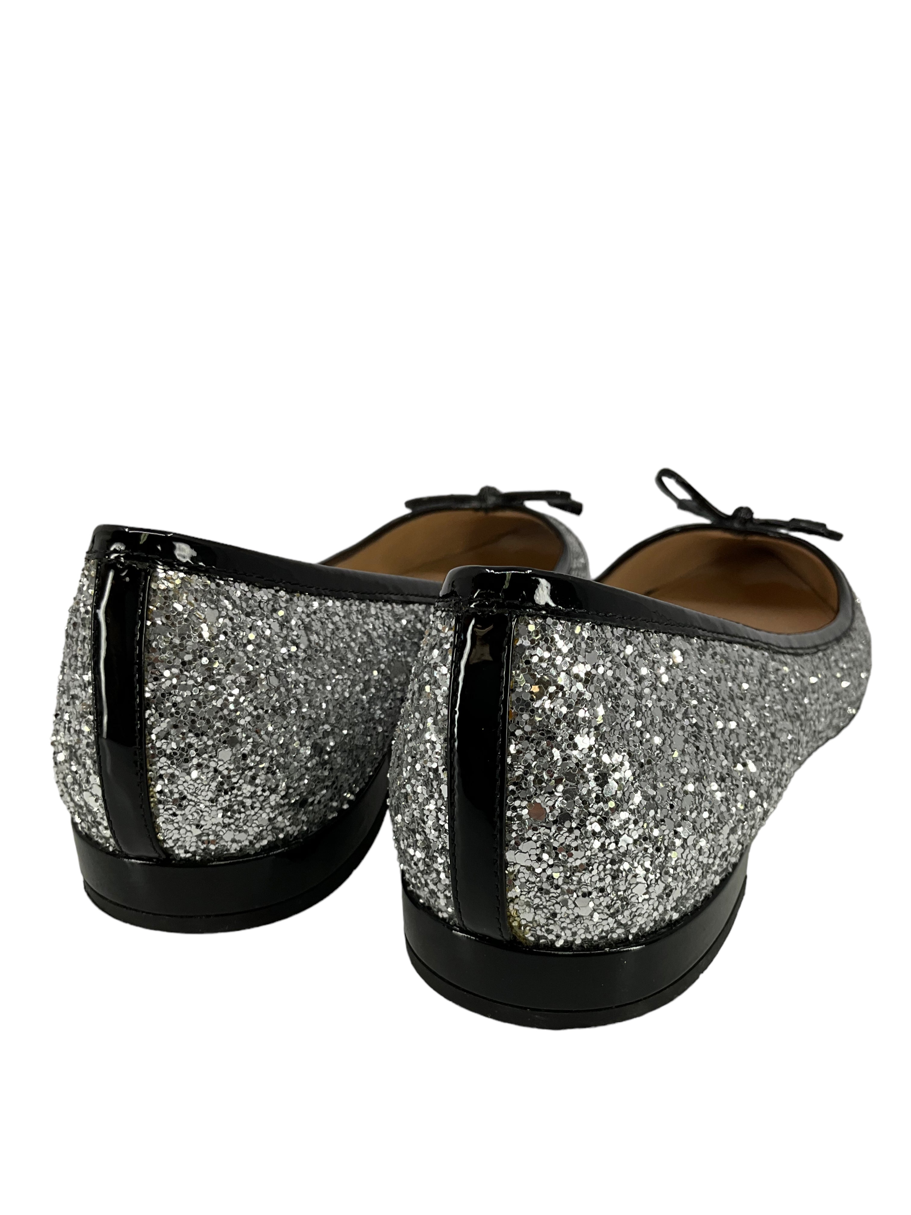 Prada Glitter Ballet Flats Size 9