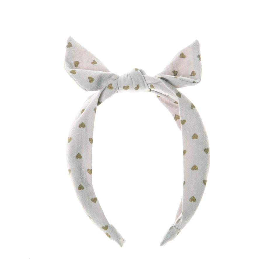 Scattered Hearts Knot Bow Headband