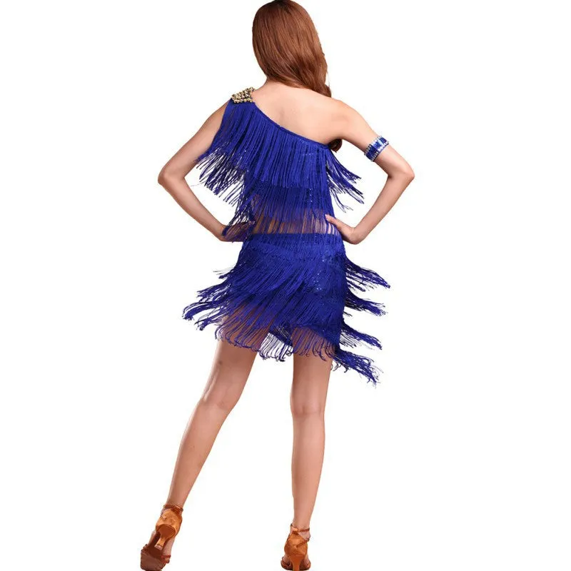 Sexy Women Latin Dance SkirtsRhythm Salsa Cha Cha Tassels Tango Dress Top Ballroom Y46SM6