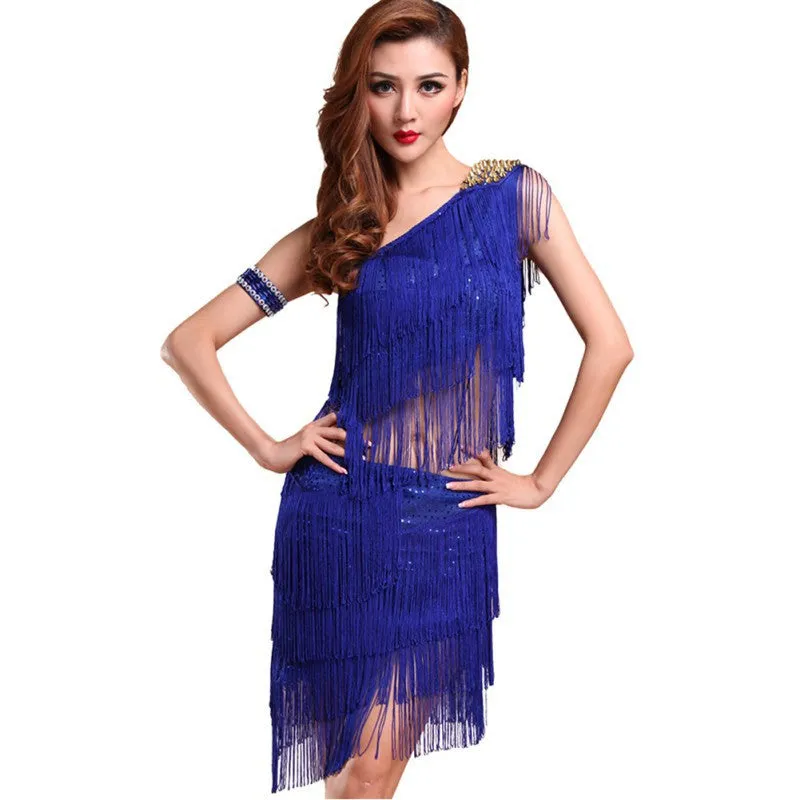 Sexy Women Latin Dance SkirtsRhythm Salsa Cha Cha Tassels Tango Dress Top Ballroom Y46SM6