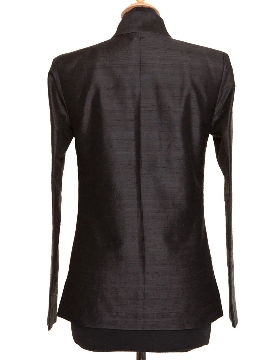 Short Nehru Jacket in Liquorice