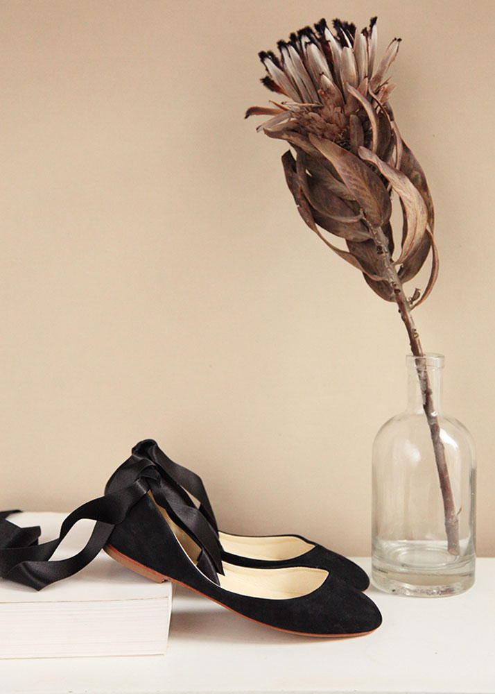 SIENNA BALLET FLATS - BLACK NUBUCK