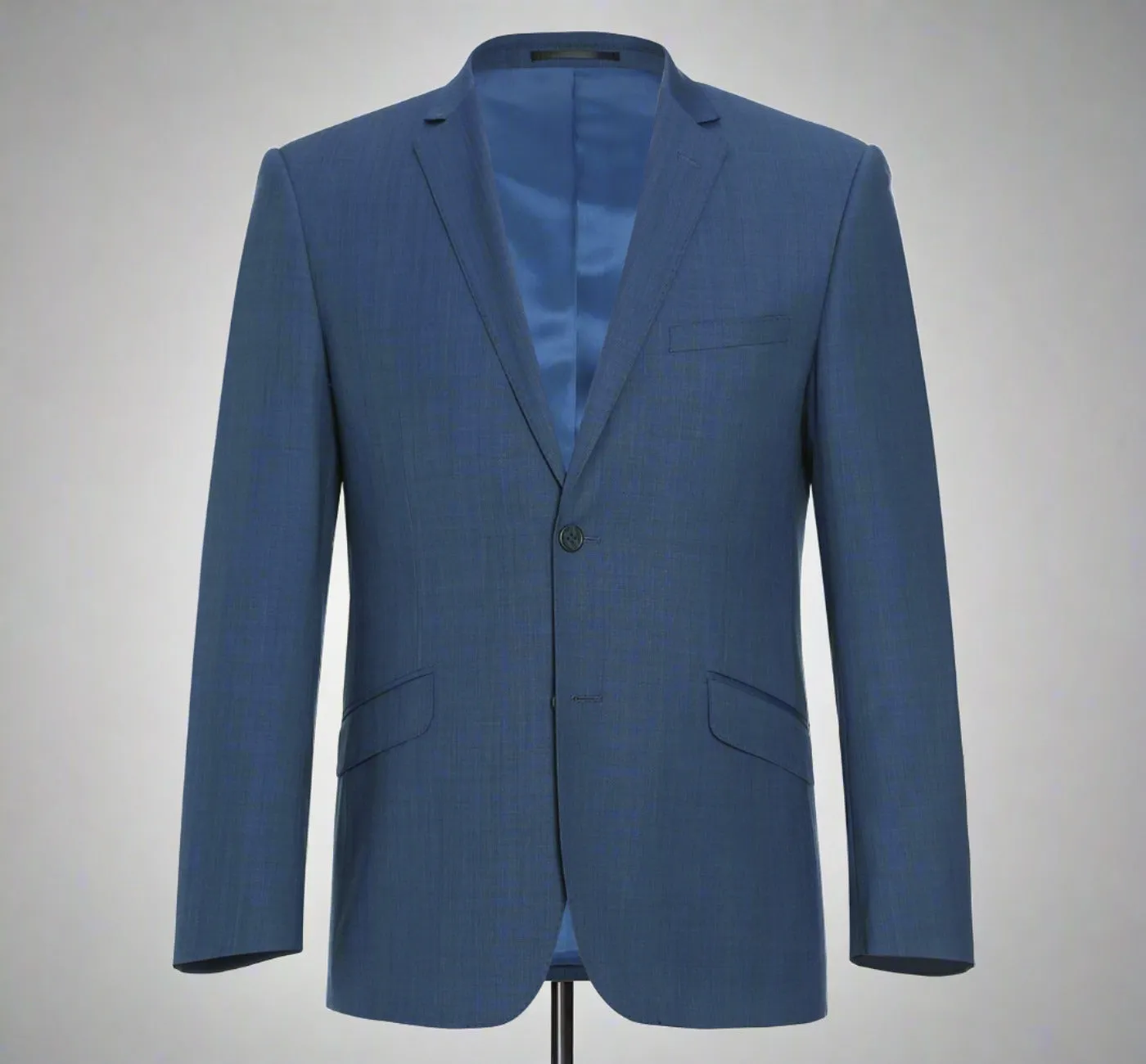 Single Breasted Wool Blend SLIM FIT Suit in Blue (Short, Regular, and Long Available) by Renoir