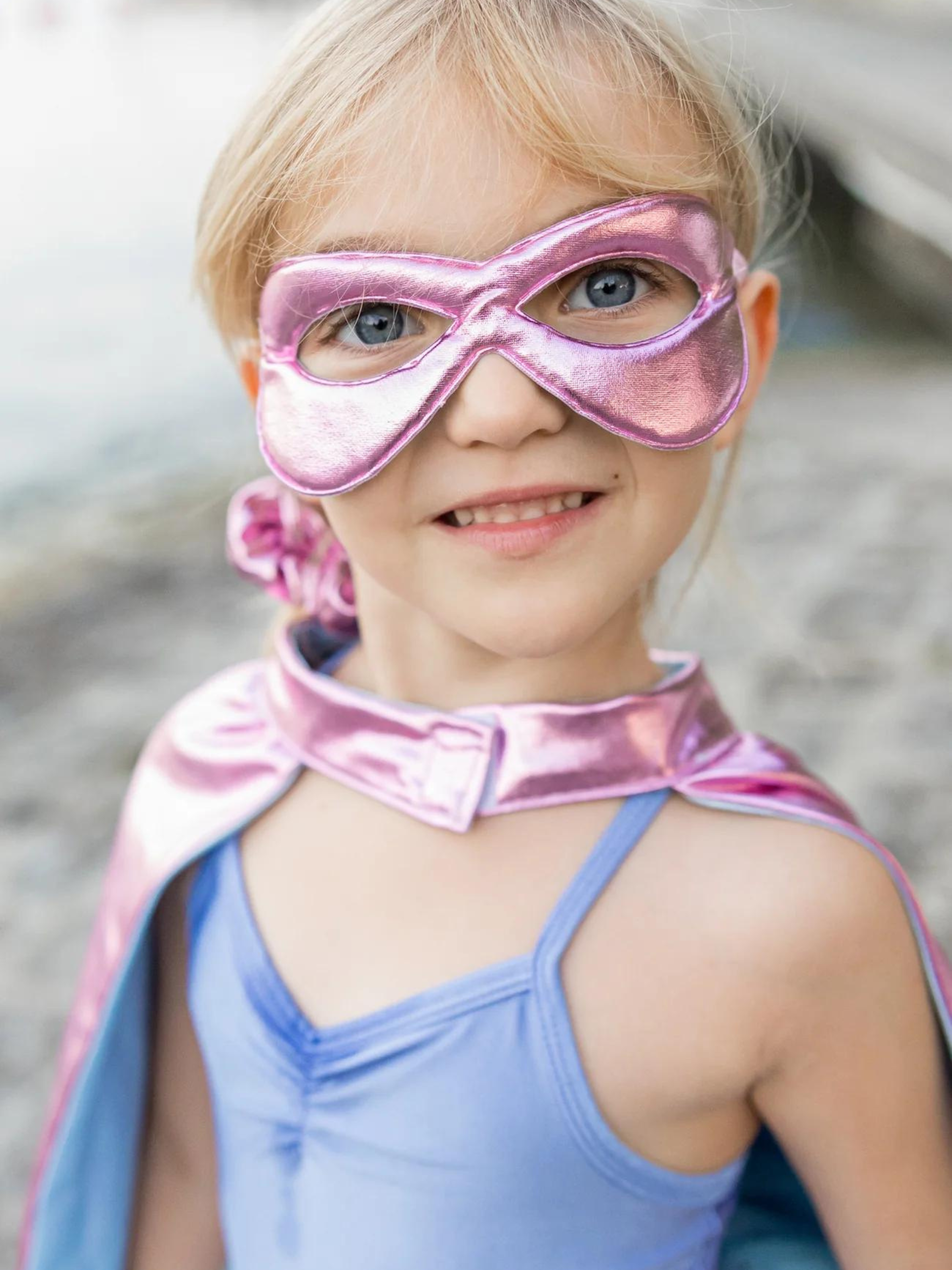 Super-duper Tutu, Cape & Mask, Metallic Pink & Light Blue