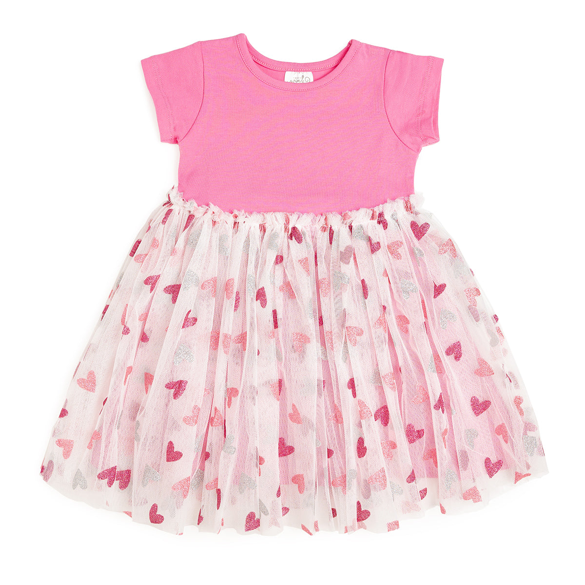 Sweet Wink Glitter Heart Valentine's Day S/S Tutu Dress