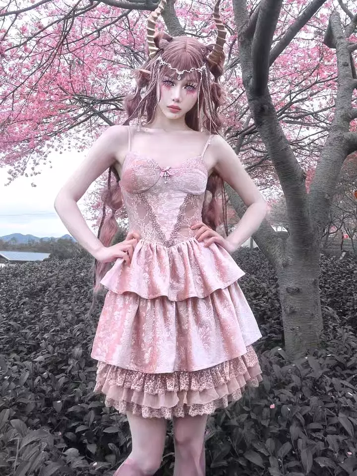 The demon under the Cherry blossom tutu slip dress