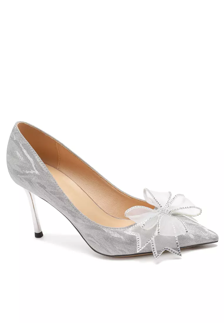 Twenty Eight Shoes 8.5CM Bow Knot Pointy Satin Pumps TE7198-2