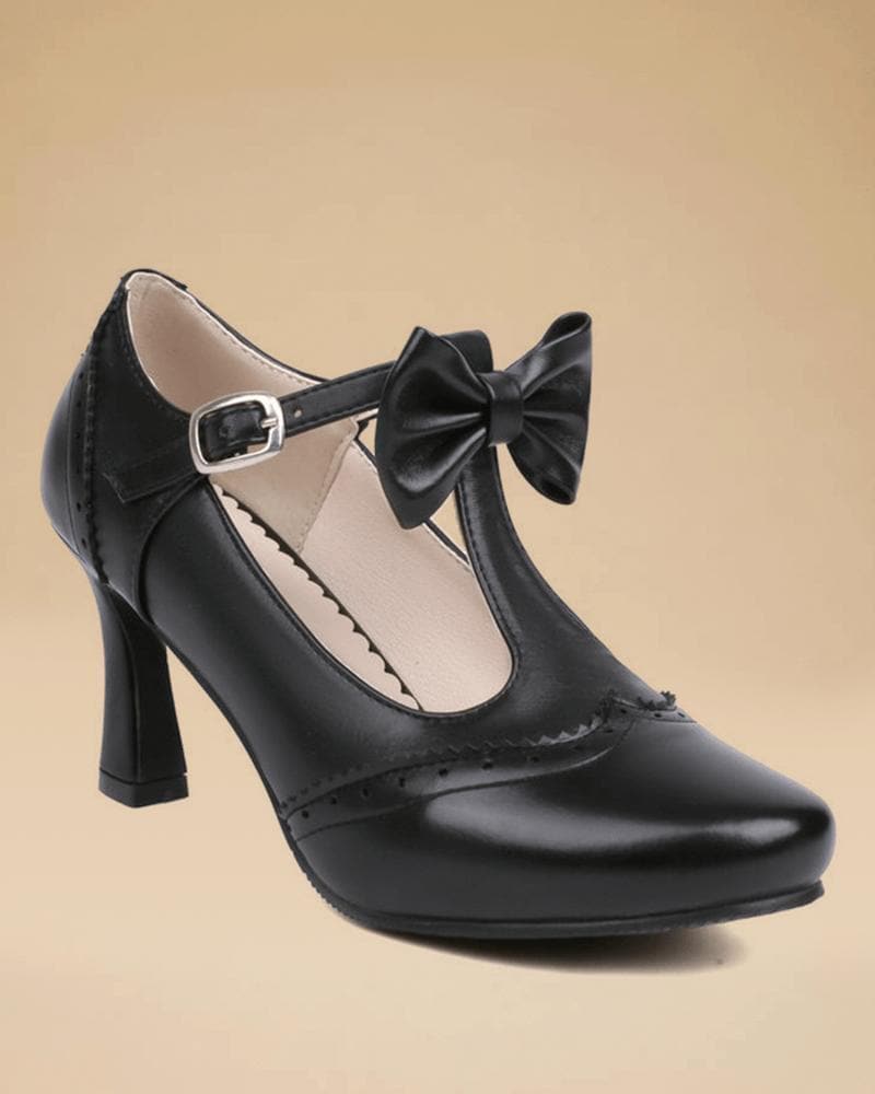 Women's Elegant Bow-knot Adjusting Buckle Heels