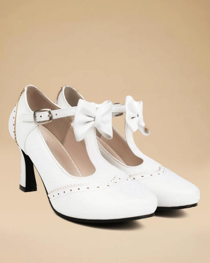 Women's Elegant Bow-knot Adjusting Buckle Heels