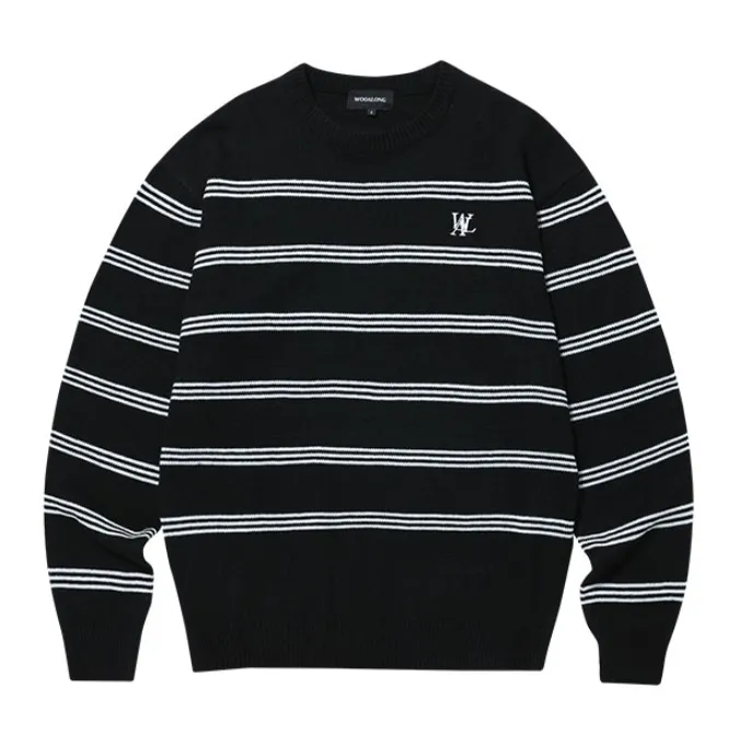 WOOALONG  |Crew Neck Stripes Unisex Nylon Street Style U-Neck