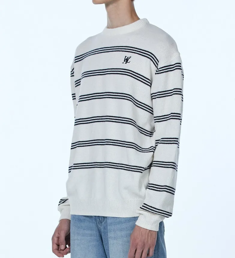 WOOALONG  |Crew Neck Stripes Unisex Nylon Street Style U-Neck