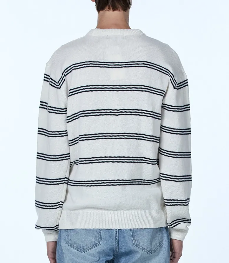 WOOALONG  |Crew Neck Stripes Unisex Nylon Street Style U-Neck