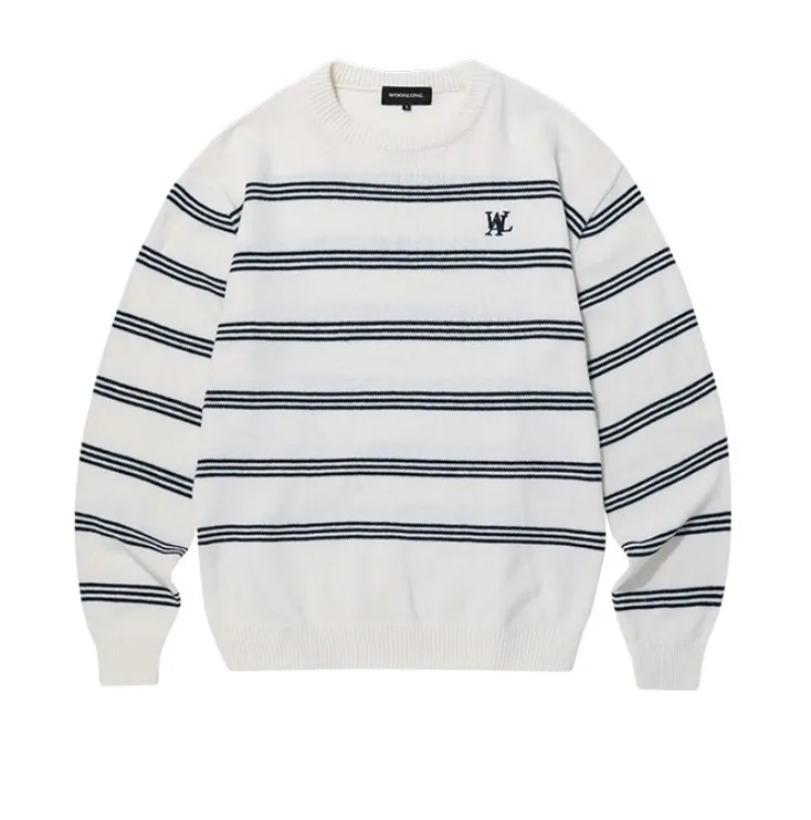 WOOALONG  |Crew Neck Stripes Unisex Nylon Street Style U-Neck