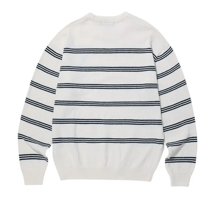 WOOALONG  |Crew Neck Stripes Unisex Nylon Street Style U-Neck