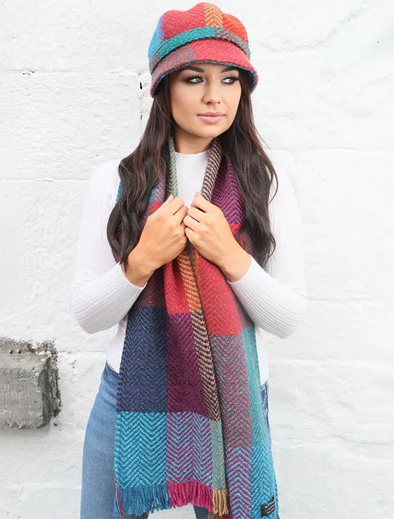 Wool Donegal Scarf - Red