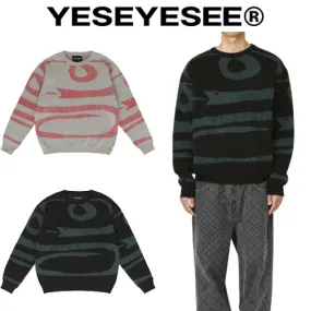 YESEYESEE  |Unisex Street Style Long Sleeves Logo Sweaters