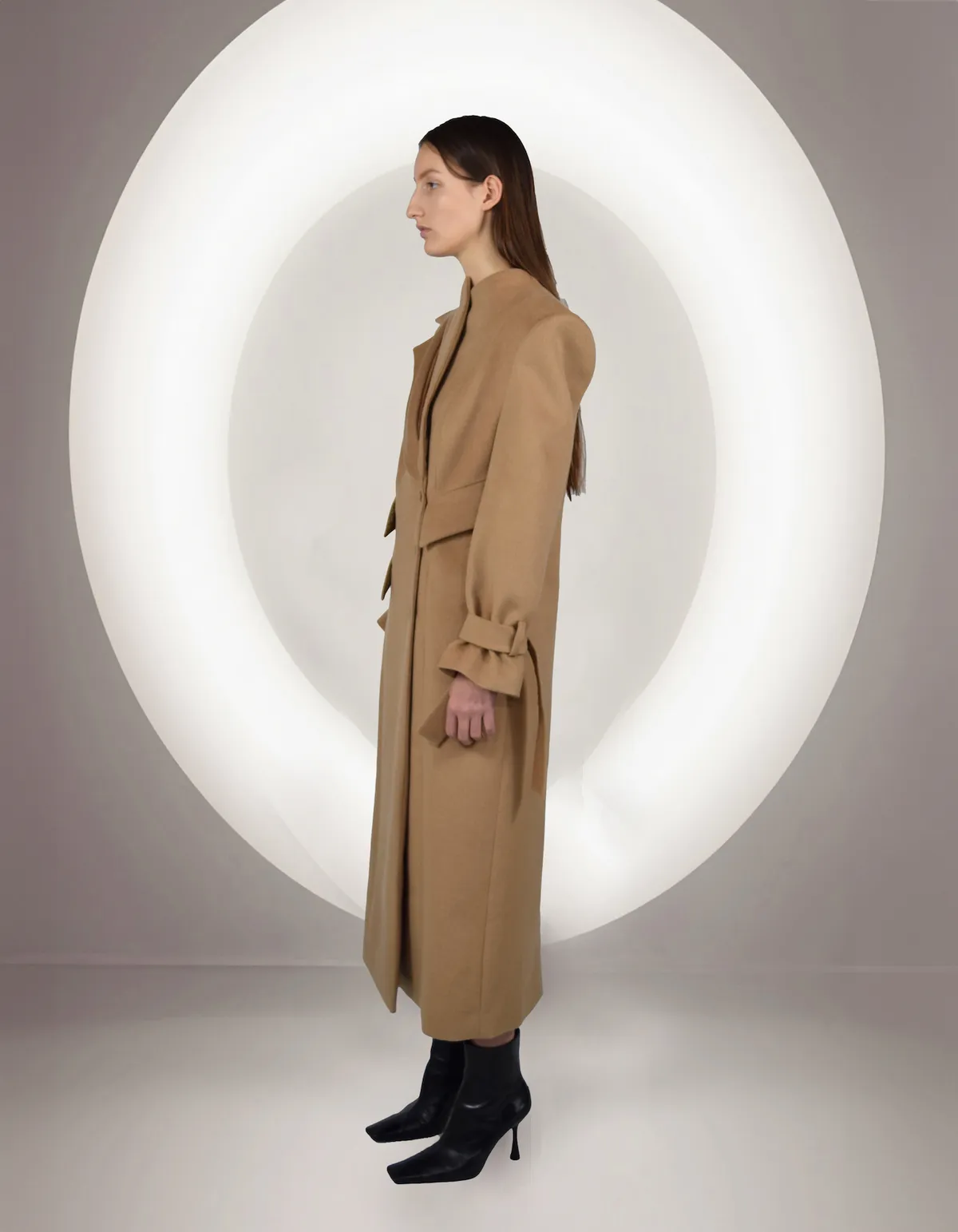 Zane Cashmere Long Coat - Beige