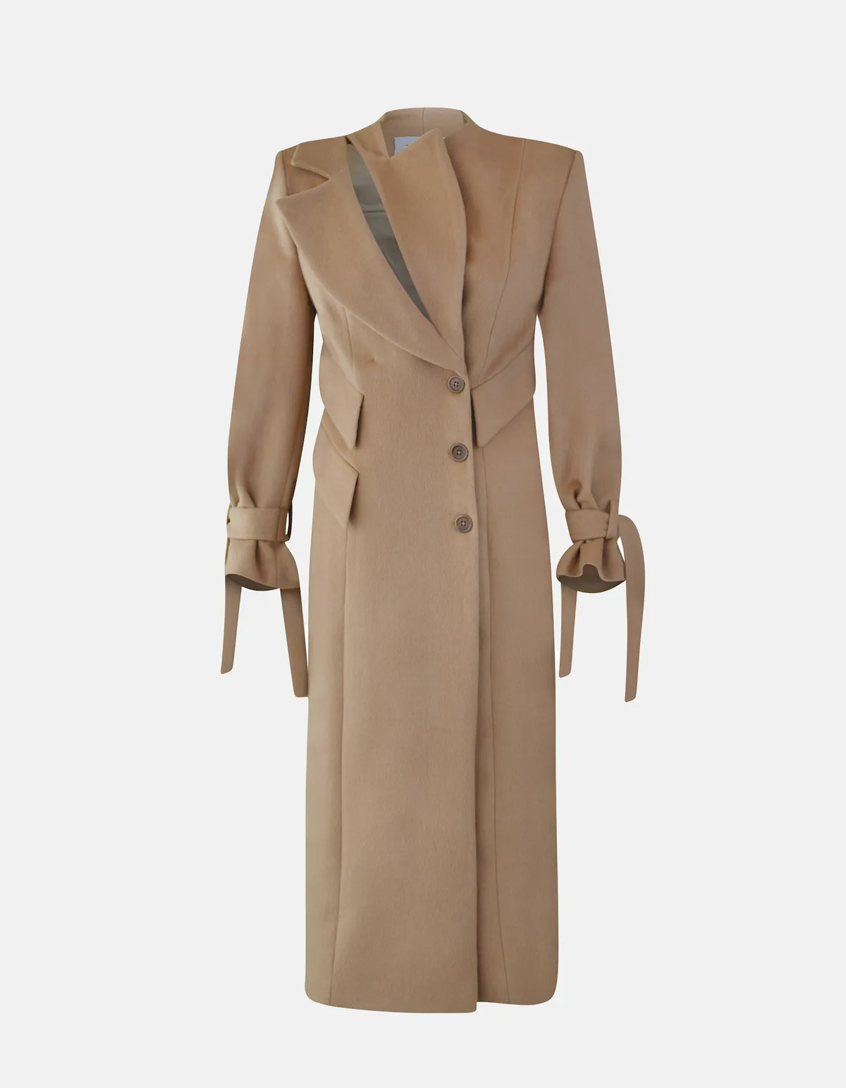 Zane Cashmere Long Coat - Beige